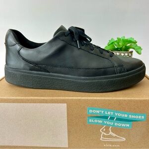 Kizik Vegas Black Leather Slip-On Lace-Up Sneakers Men's Size 11